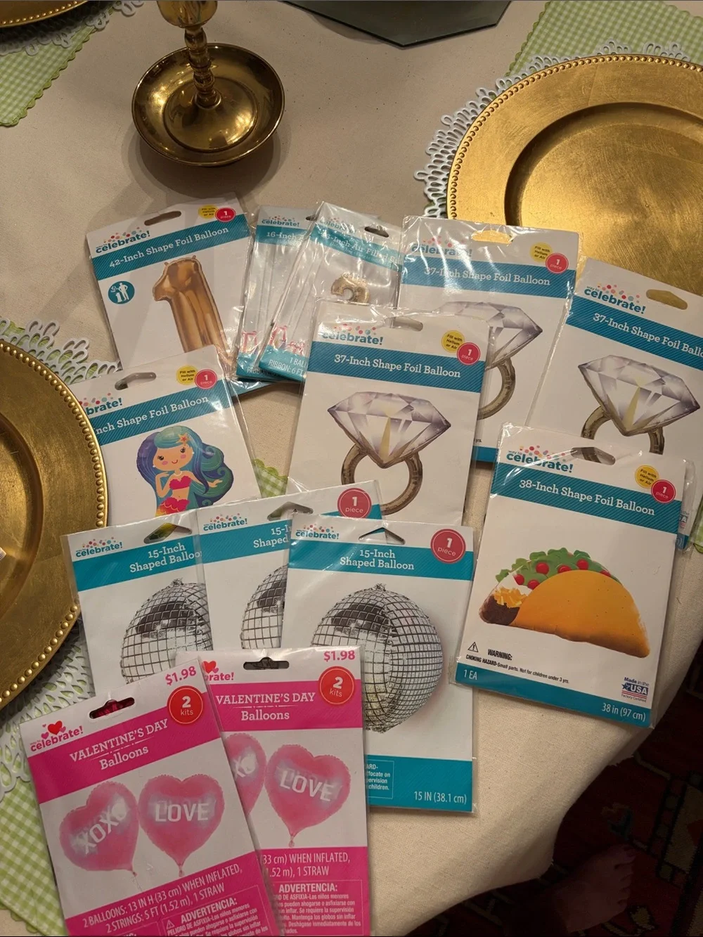 Assorted Party Foil Balloons 14 tacos diamond bridal bachelorette disco Swiftie